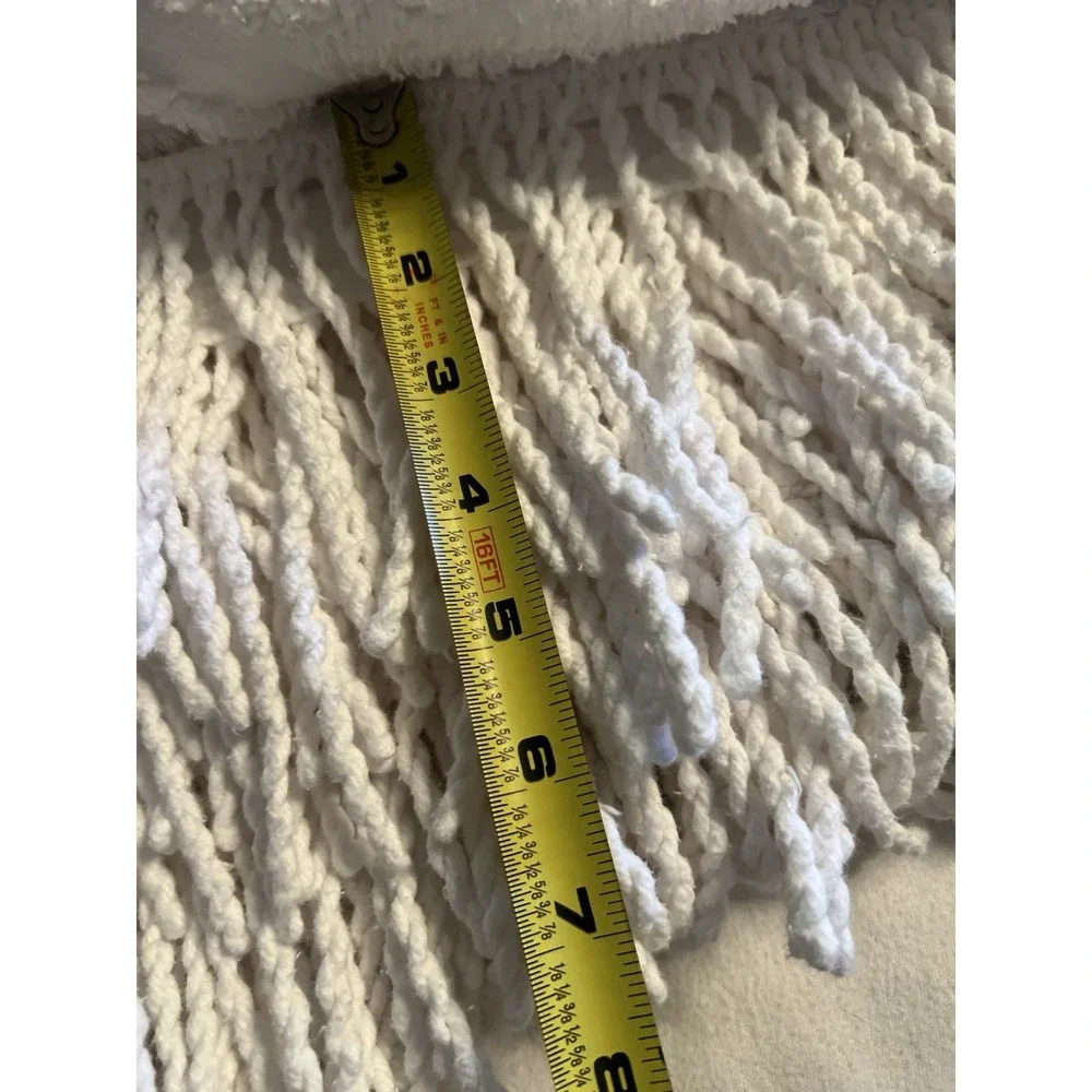 vintage chenille bedspread white 100% cotton with 5' fringe 115 X 93 clean rare